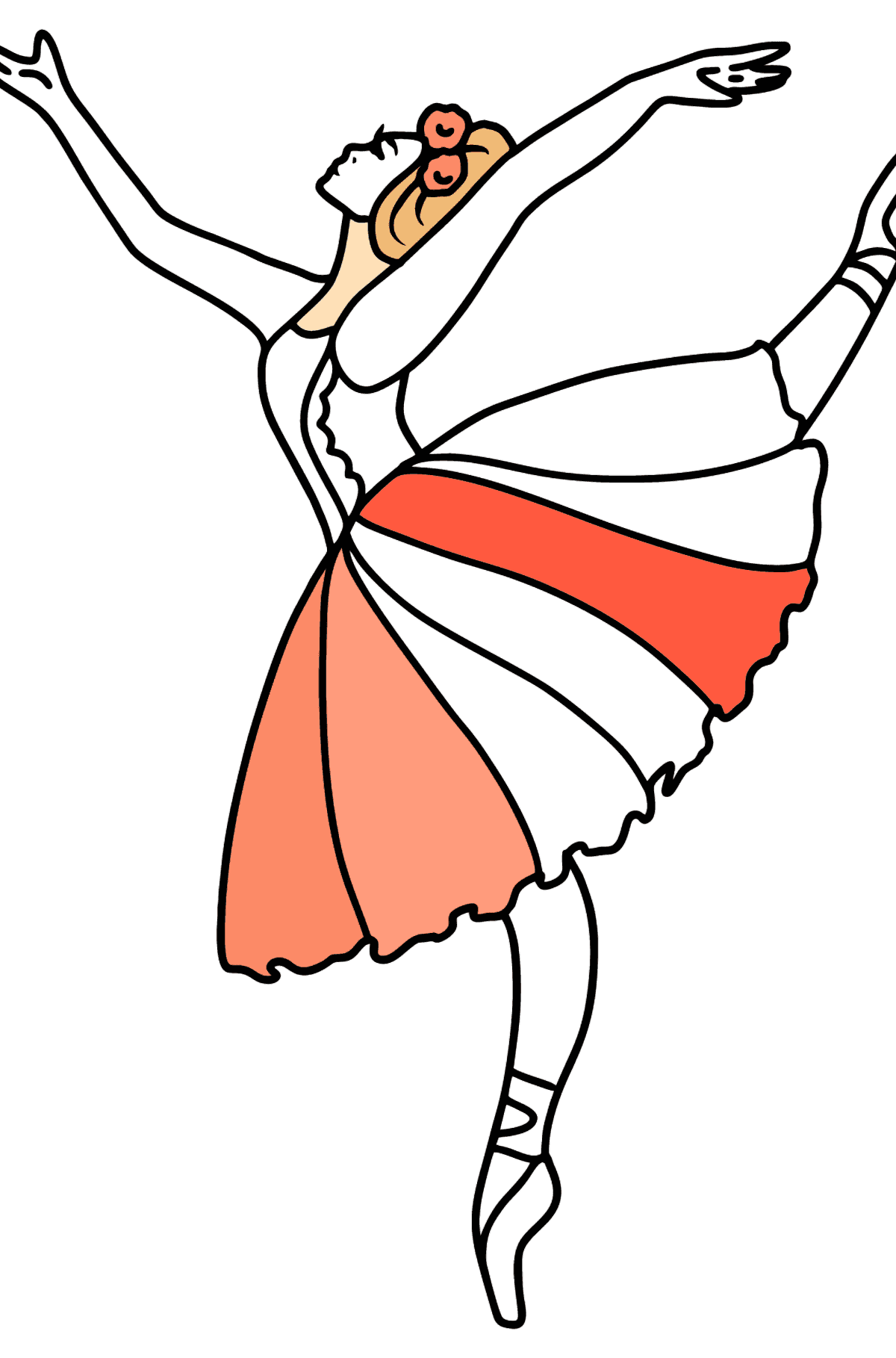 Krásná baletka omalovánka - Omalovánky pro děti