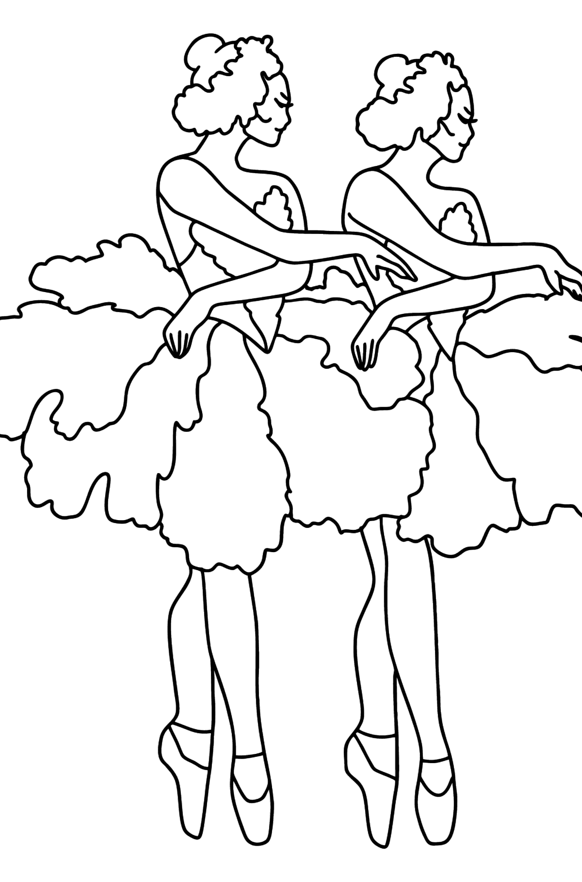 Раскраска Красивые Балерины - Картинки для Детей