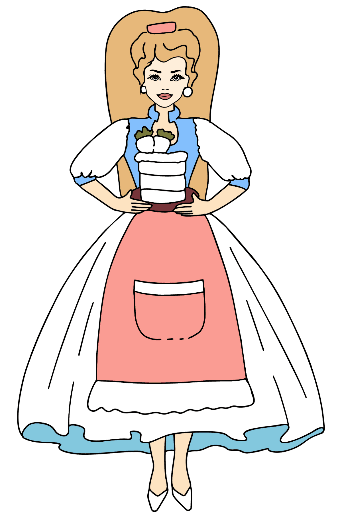 Barbie Doll and Cake coloring page - Coloring Pages for Kids