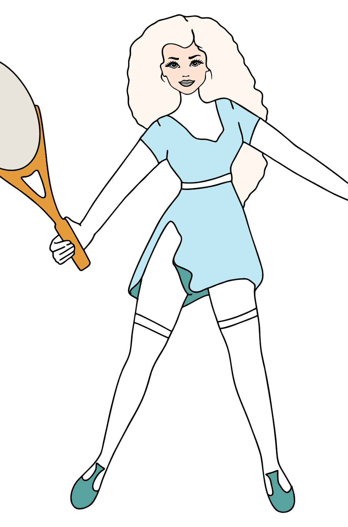 Barbie Doll Playing Tennis coloring page - Coloring Pages for Kids