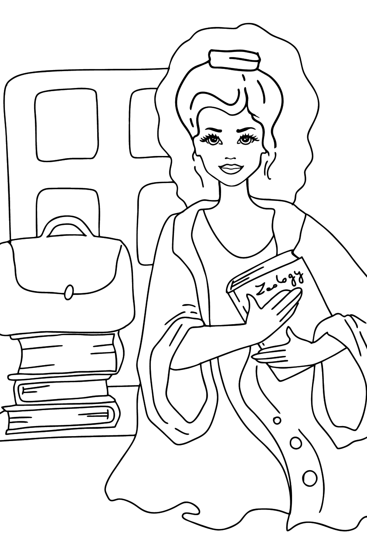 Barbie Doll Student coloring page ♥ Print for Free