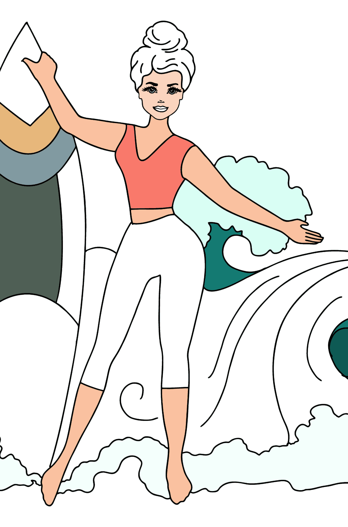 Barbie Surfer Doll coloring page - Coloring Pages for Kids