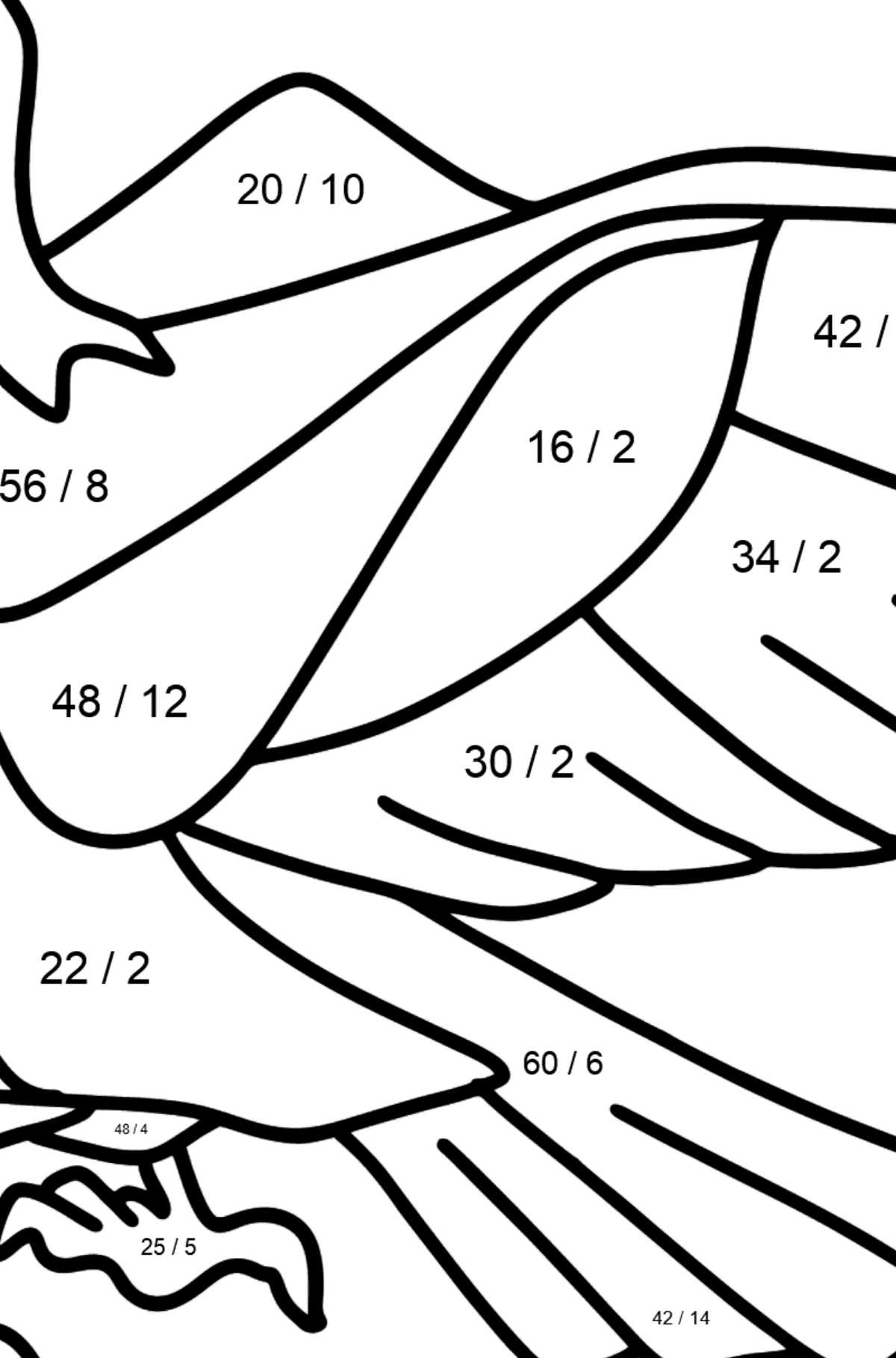 Beautiful Eagle coloring page - Math Coloring - Division for Kids