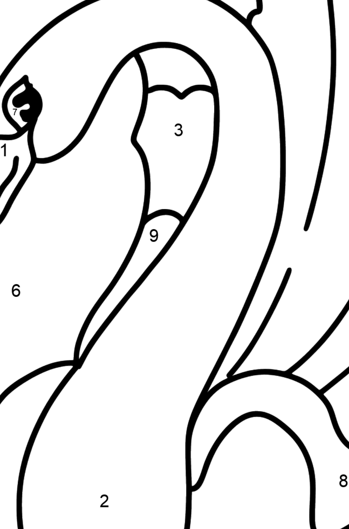 Black Swan coloring page - Coloring by Numbers for Kids