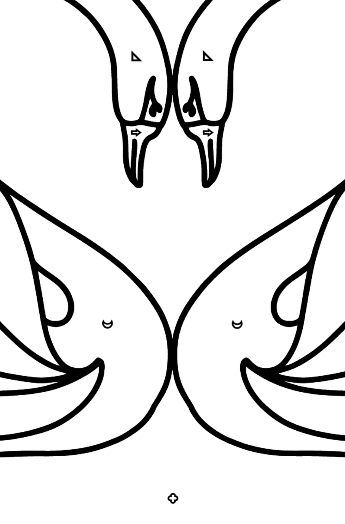 Black Swans coloring page - Coloring by Geometric Shapes for Kids