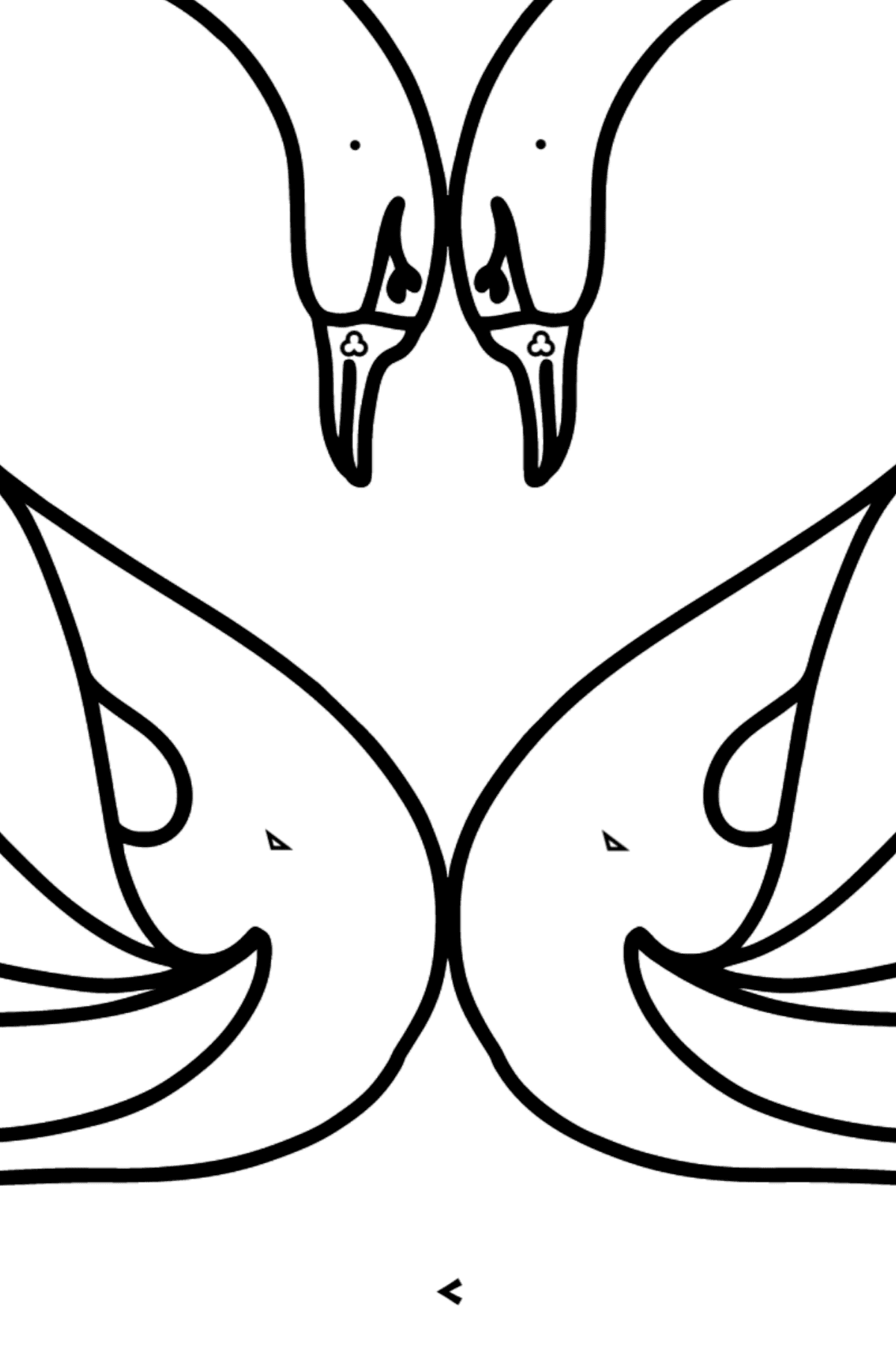 Black Swans coloring page - Coloring by Symbols and Geometric Shapes for Kids