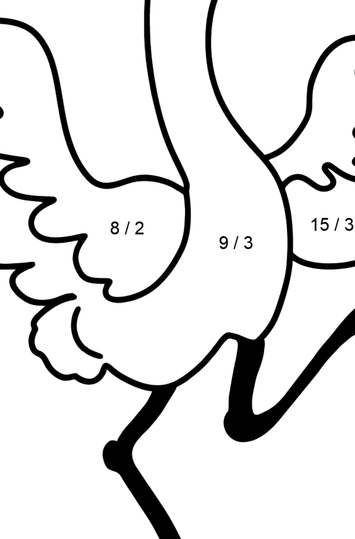 Crane coloring page - Math Coloring - Division for Kids