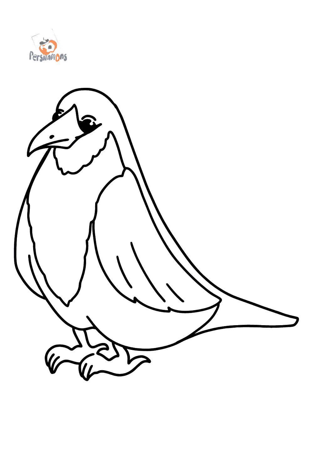 crow simple coloring page portrait
