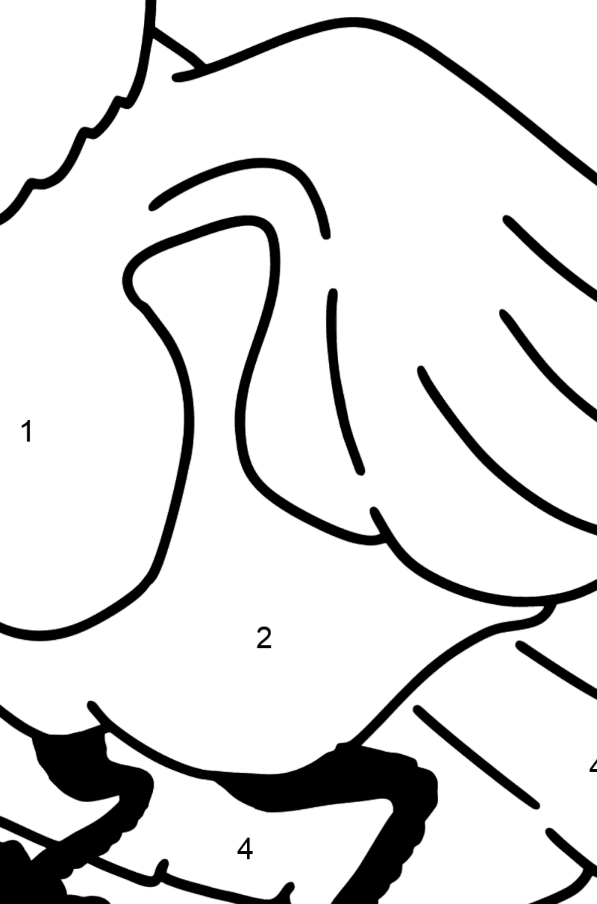 Dove coloring page - Coloring by Numbers for Kids