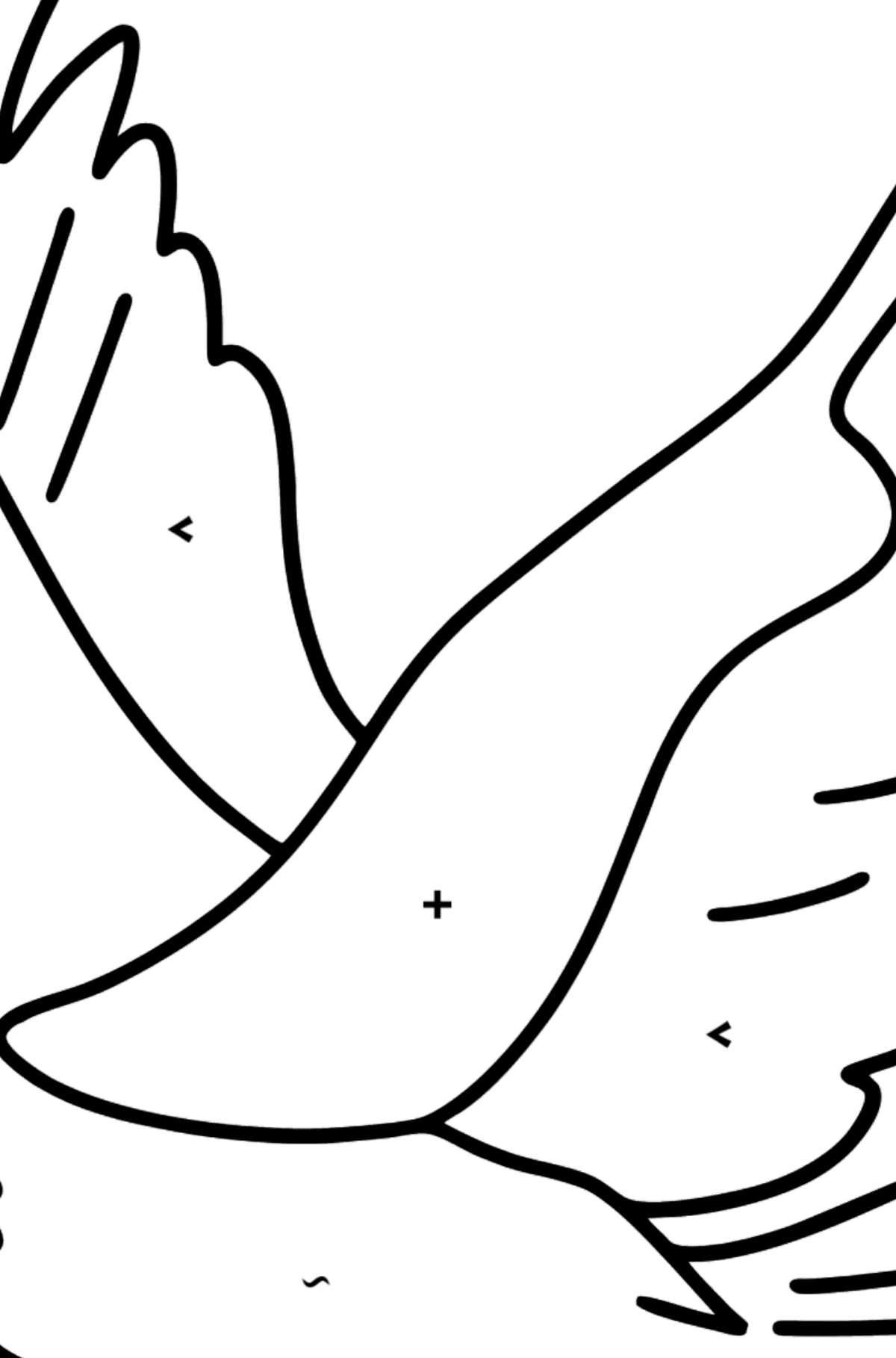 Ausmalbild Adler - Ausmalen nach Symbolen für Kinder