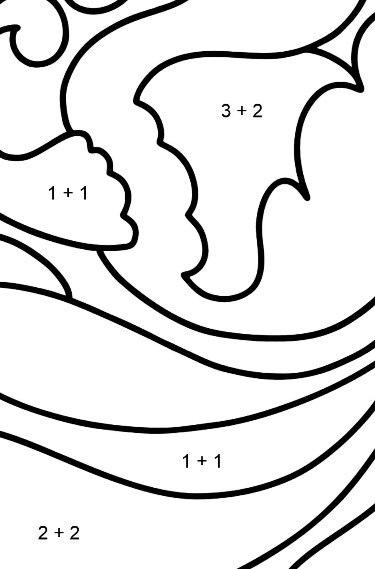Firebird coloring page - Math Coloring - Addition for Kids