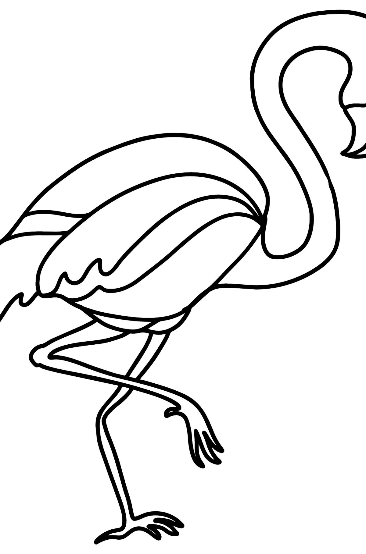 Flamingo tegning til farvning - Tegninger til farvelægning for børn