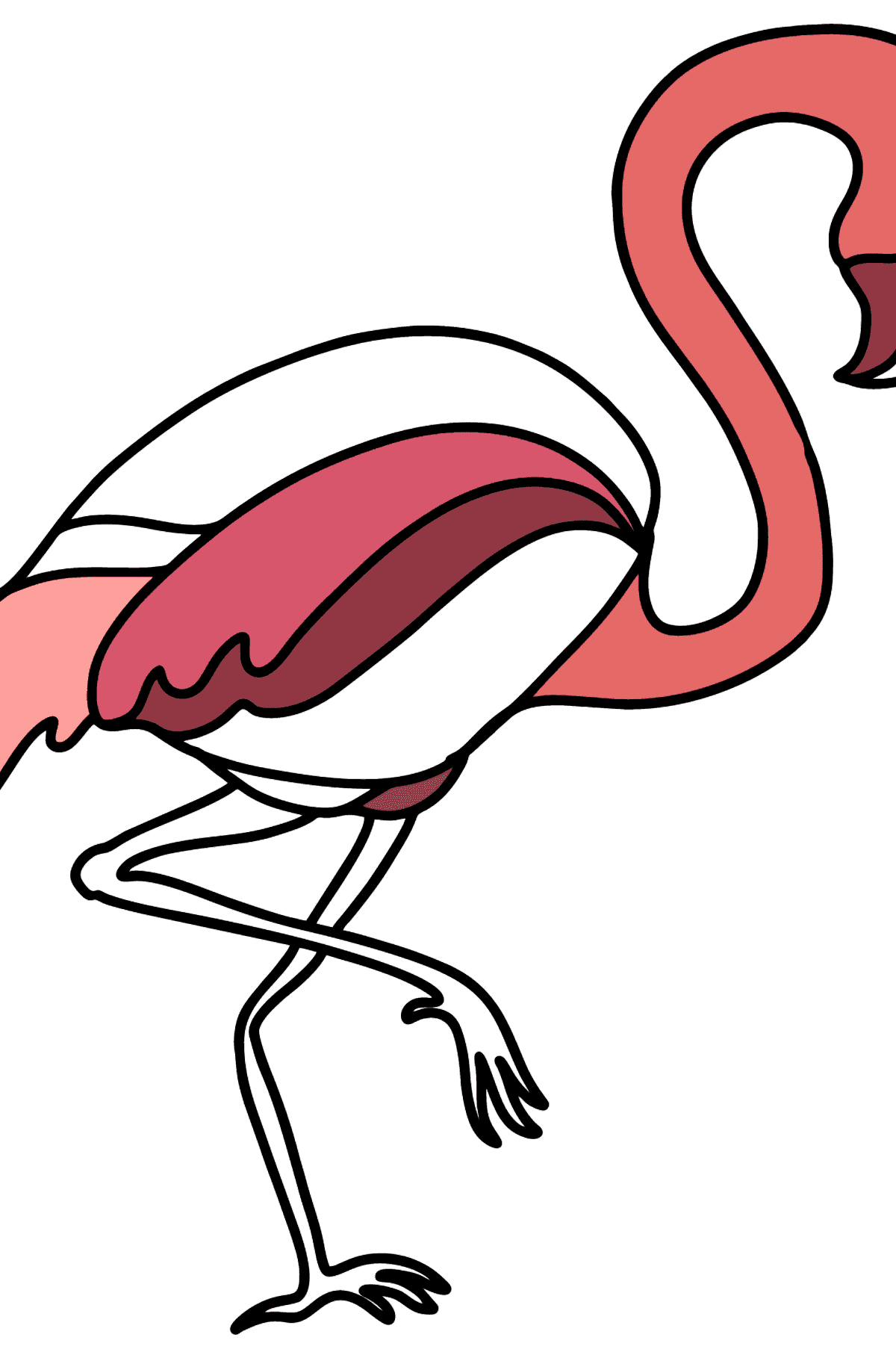 Flamingo tegning til fargelegging - Tegninger til fargelegging for barn