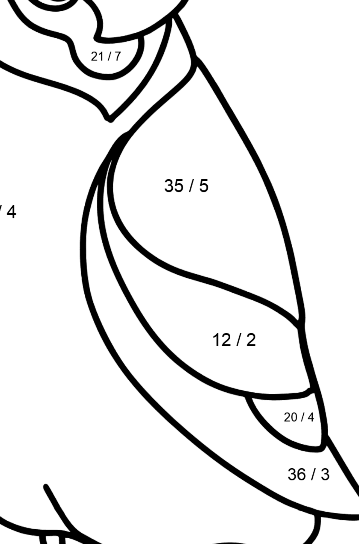 Grosbeak coloring page - Math Coloring - Division for Kids