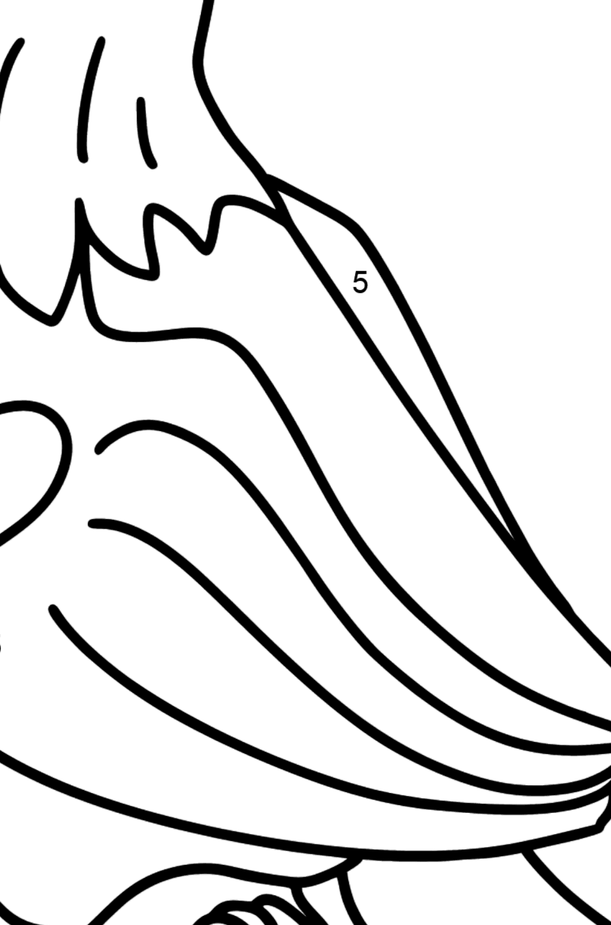 Hawk coloring page - Coloring by Numbers for Kids