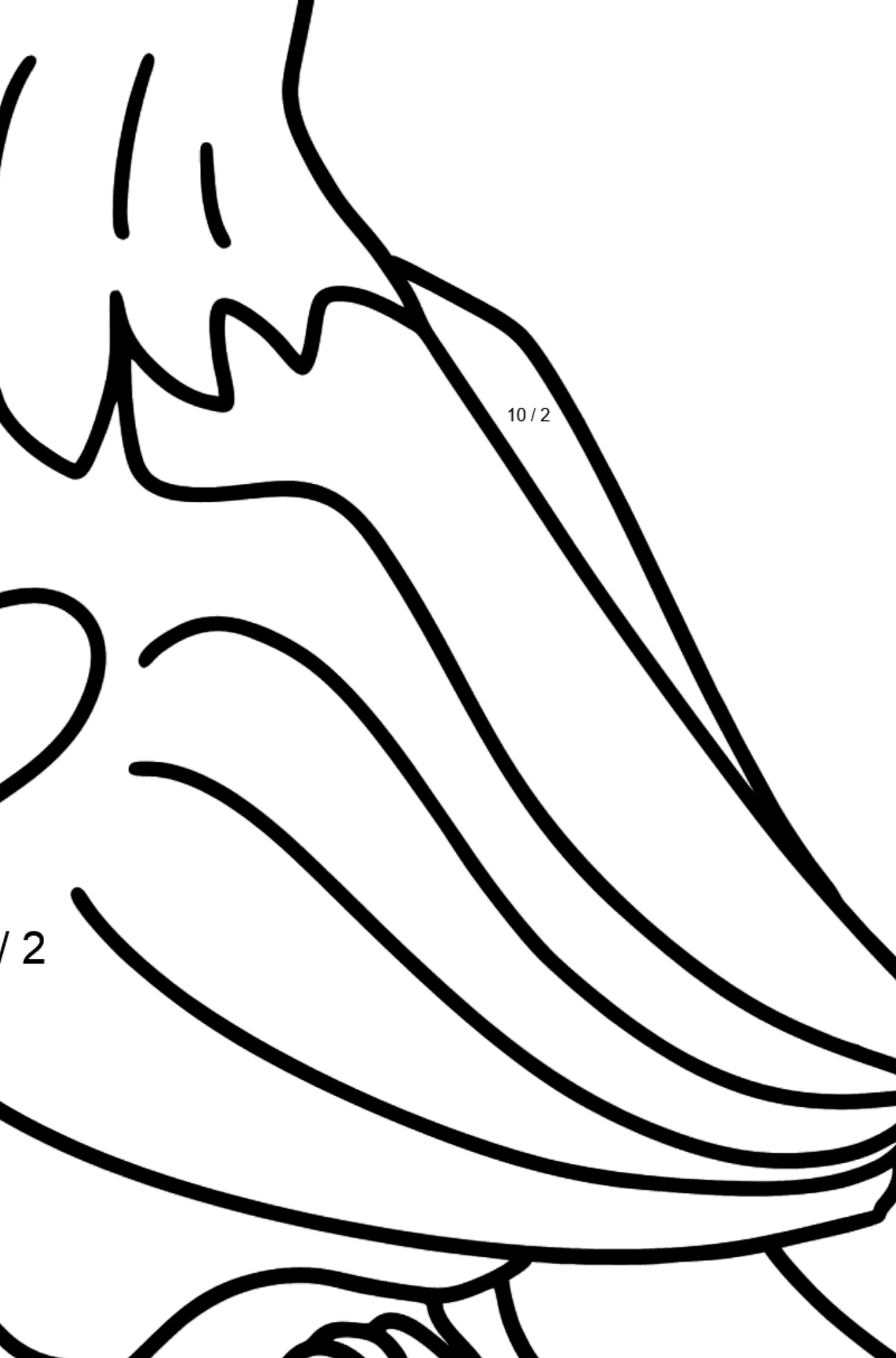 Hawk coloring page - Math Coloring - Division for Kids