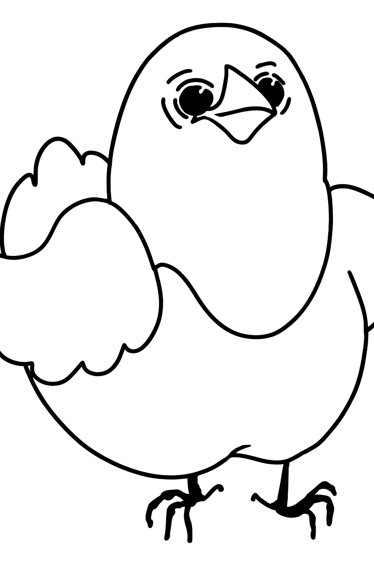 Søt liten kylling tegning til fargelegging - Tegninger til fargelegging for barn