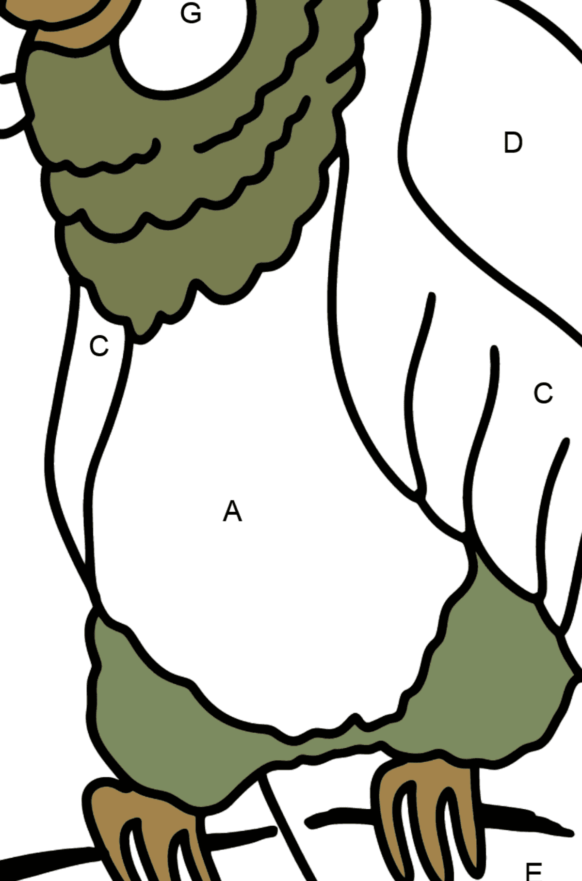 Dibujo de loro para colorear - Colorear por Letras para Niños