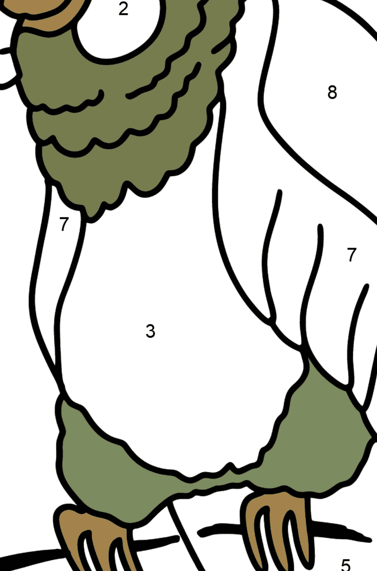 Kolorowanka papuga - Koloruj według numerów dla dzieci