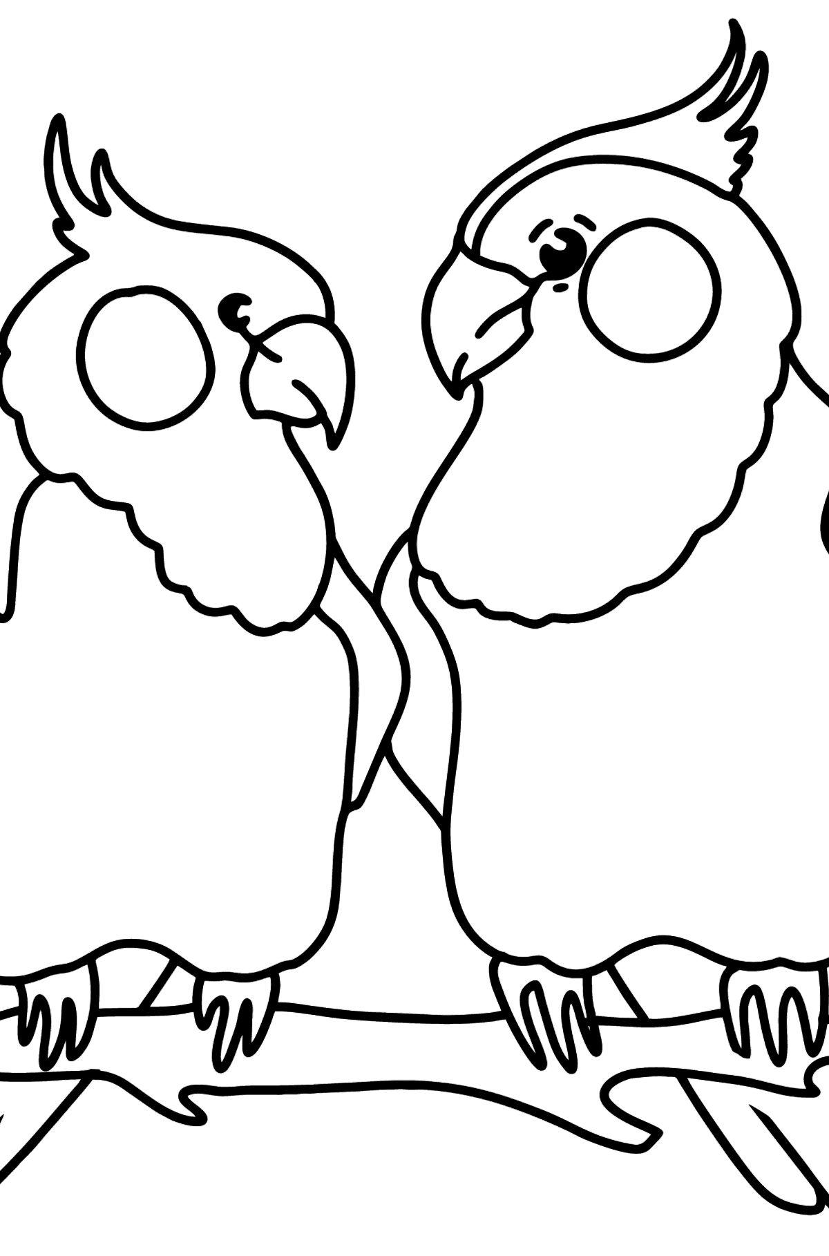 Papagáj szerelmes madarak kifestő - Színező oldalak gyerekeknek