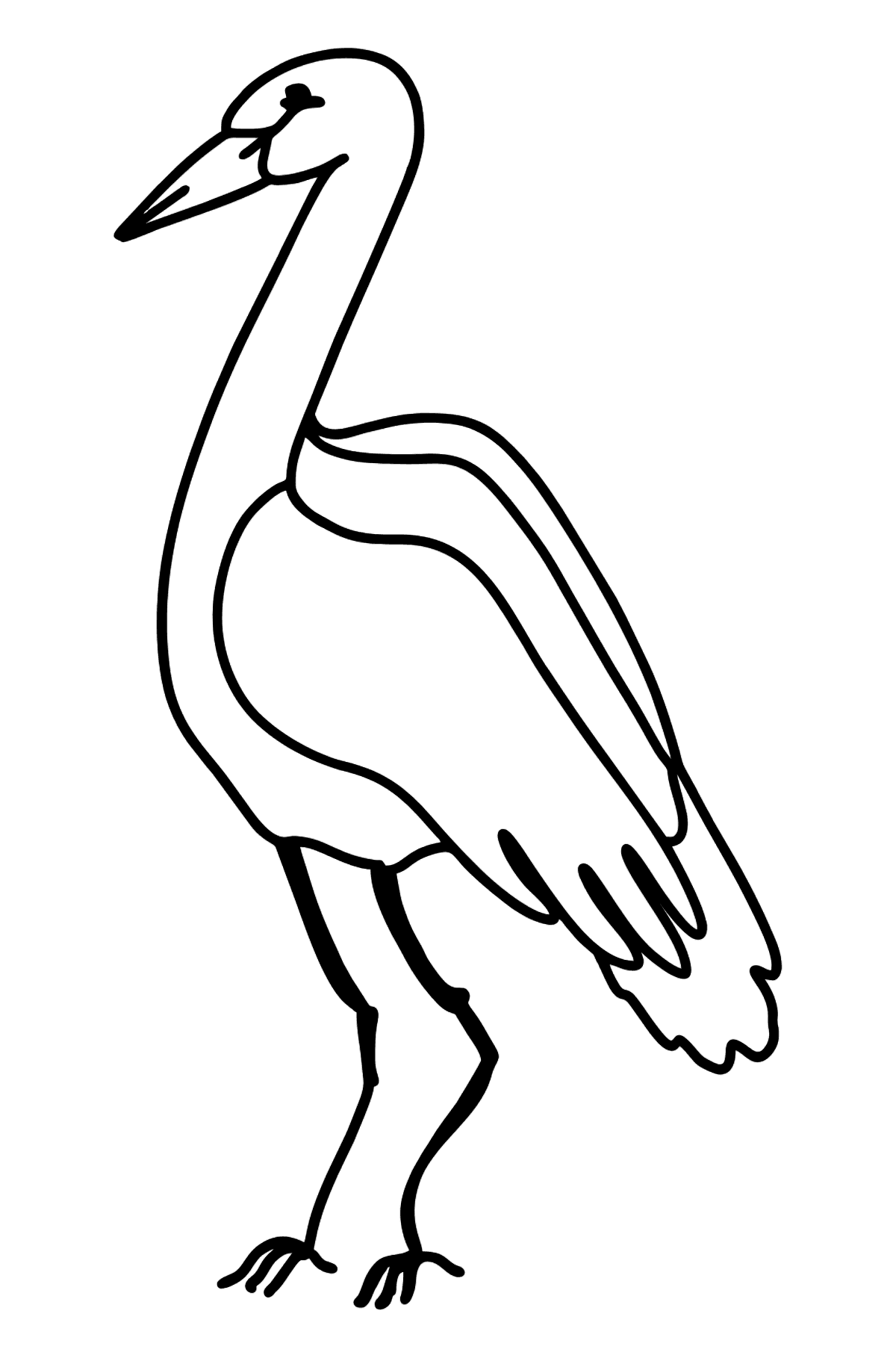 Simple coloring page with a stork  - Coloring Pages for Kids