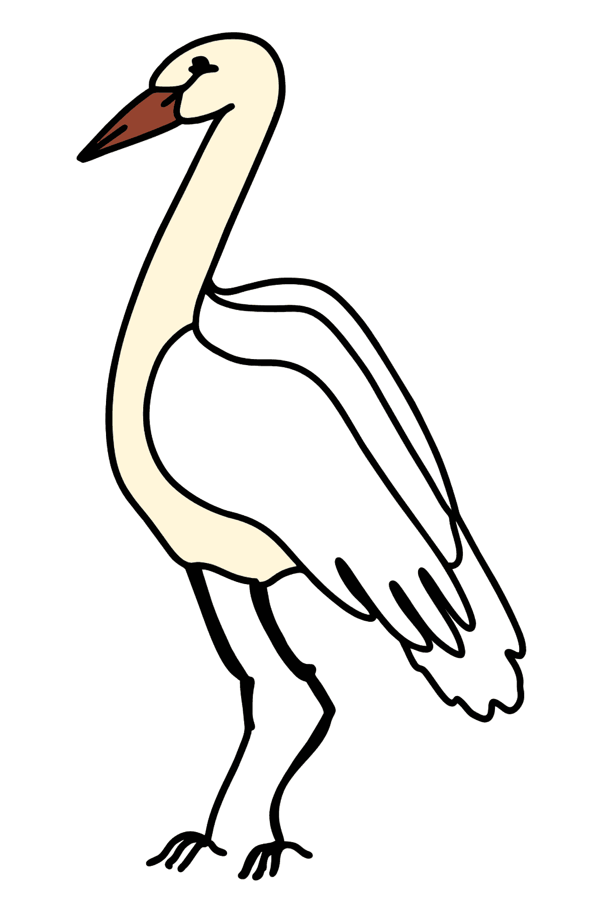 Simple coloring page with a stork  - Coloring Pages for Kids