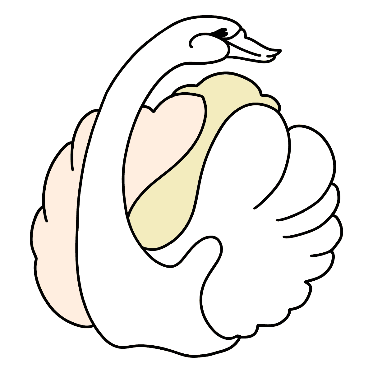 Лебедь в яйце раскраска
