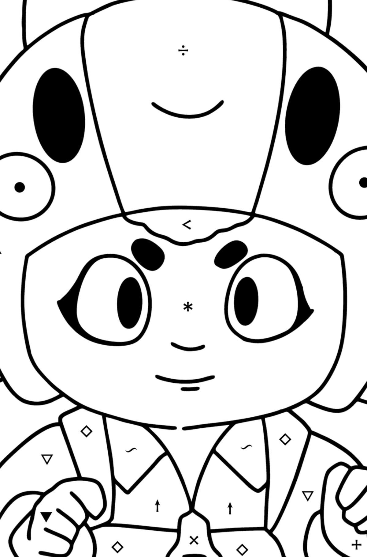 Brawl Stars Bea coloring page - Coloring by Symbols for Kids