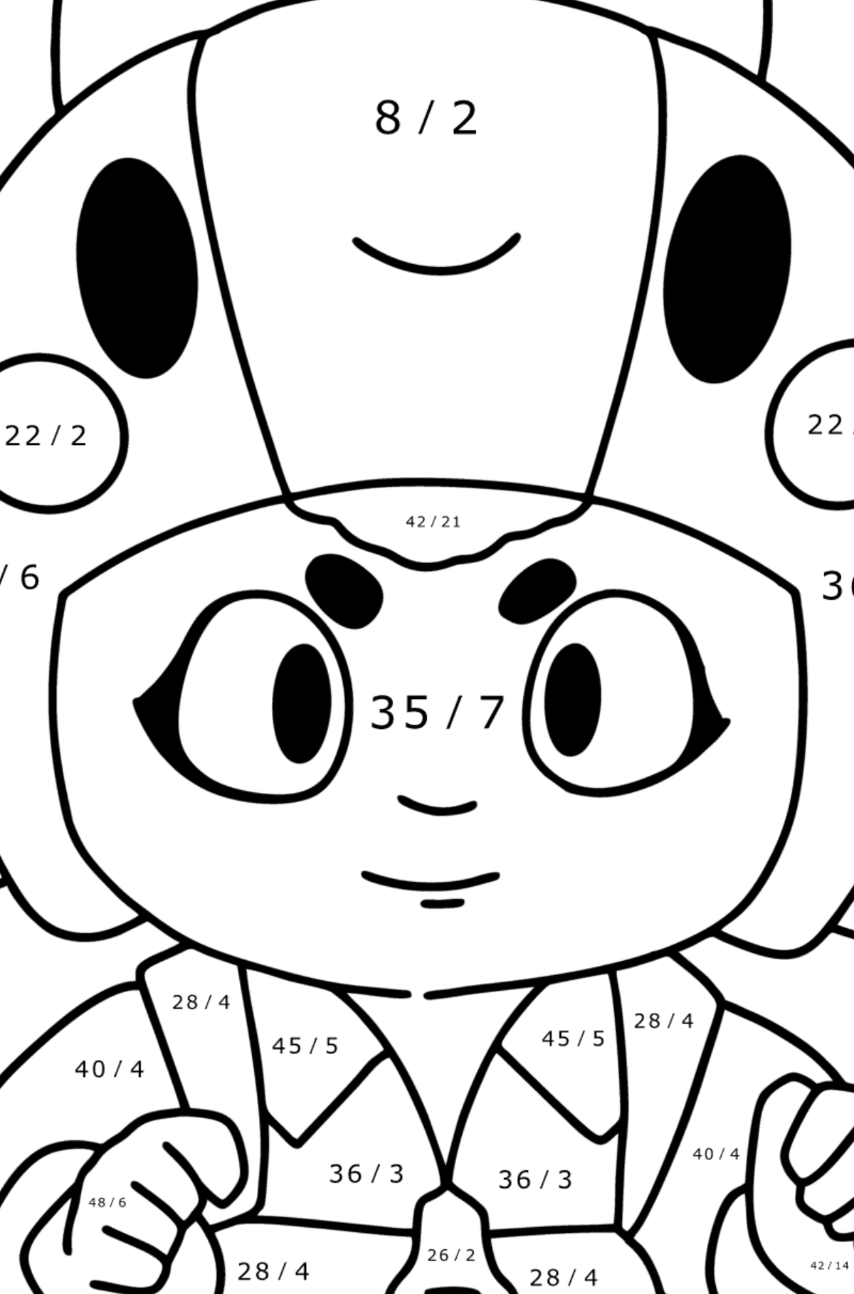 Brawl Stars Bea coloring page - Math Coloring - Division for Kids