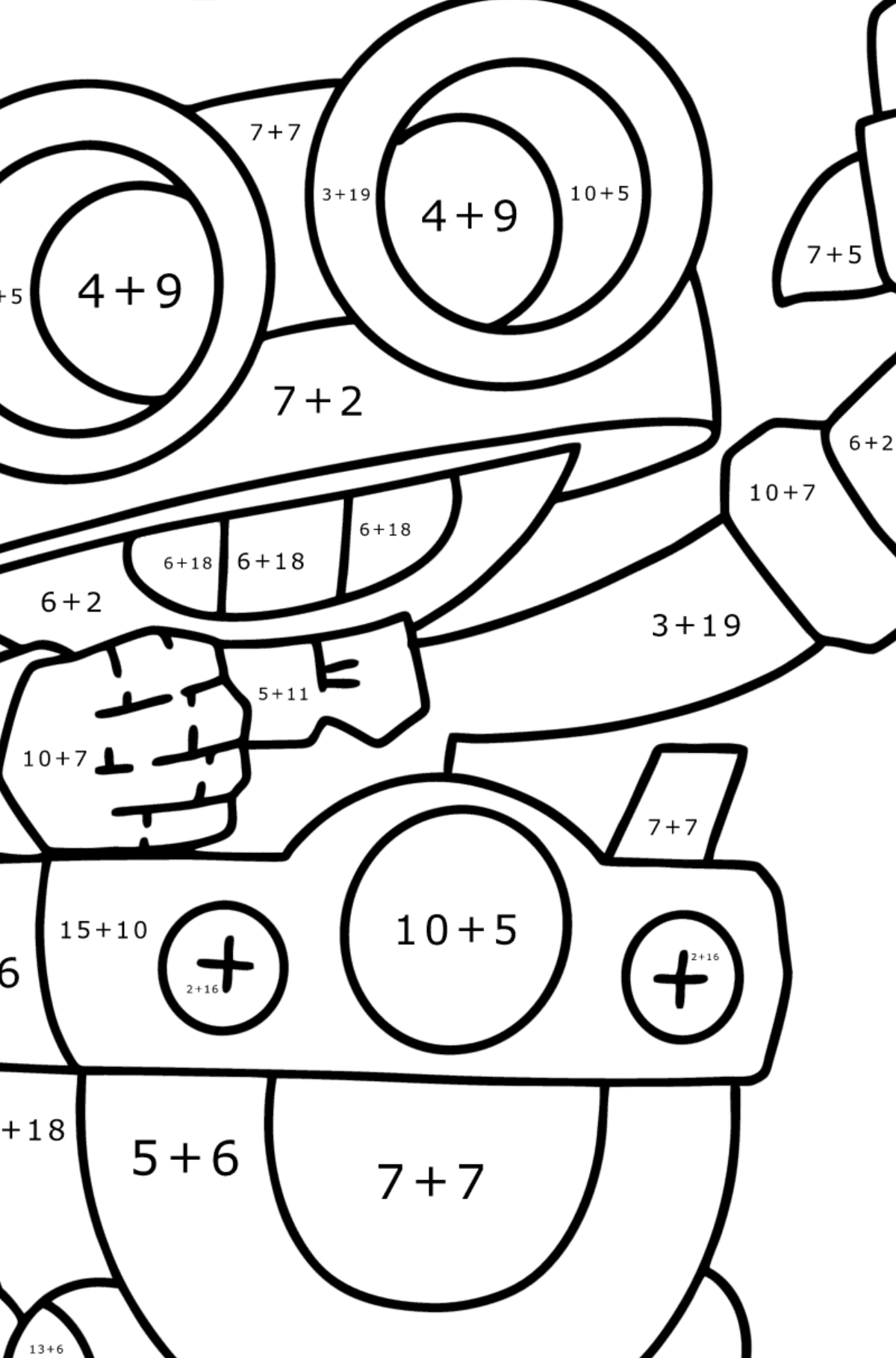 Brawl Stars Carl coloring page - Math Coloring - Addition for Kids