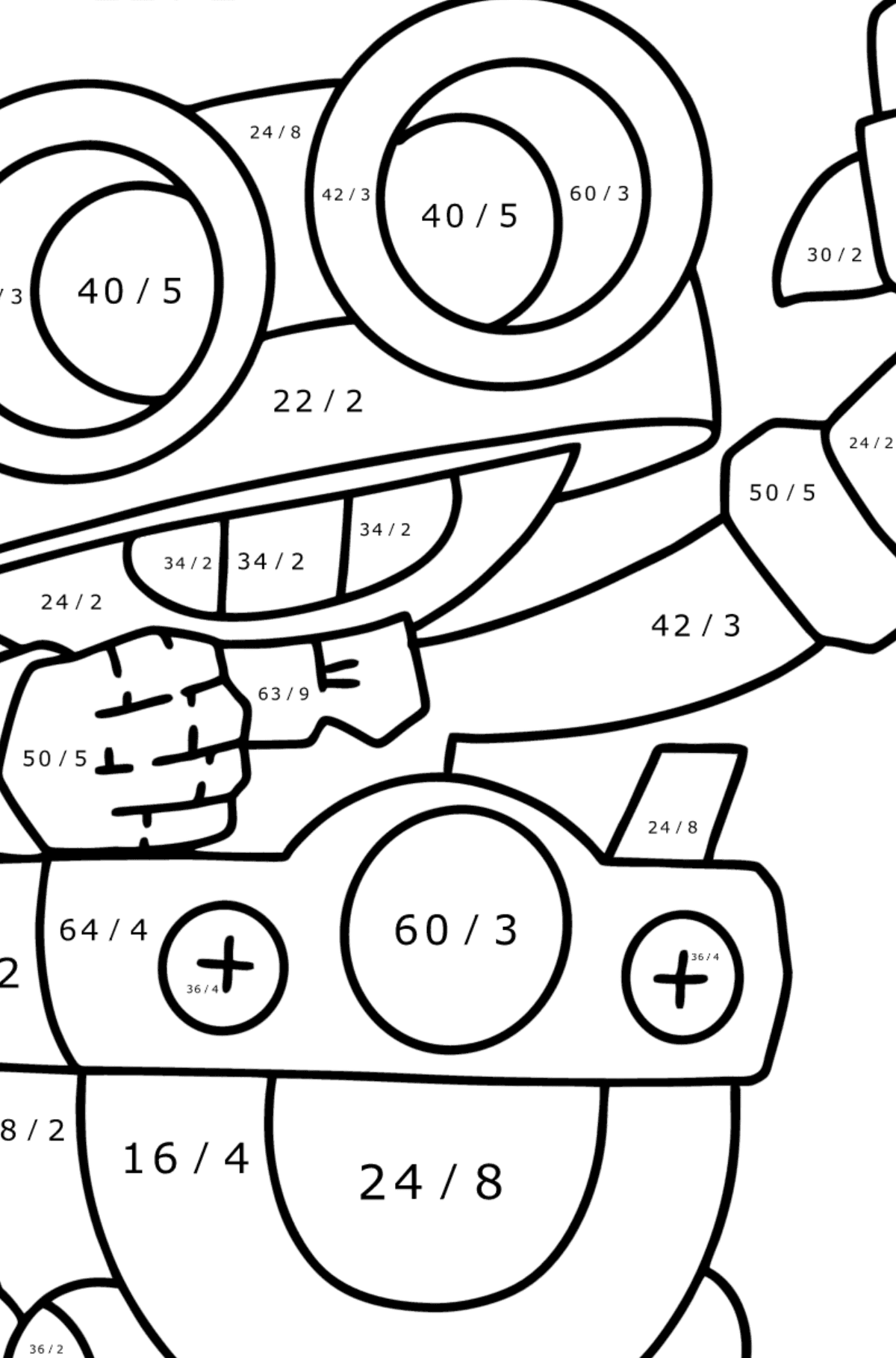 Brawl Stars Carl coloring page - Math Coloring - Division for Kids
