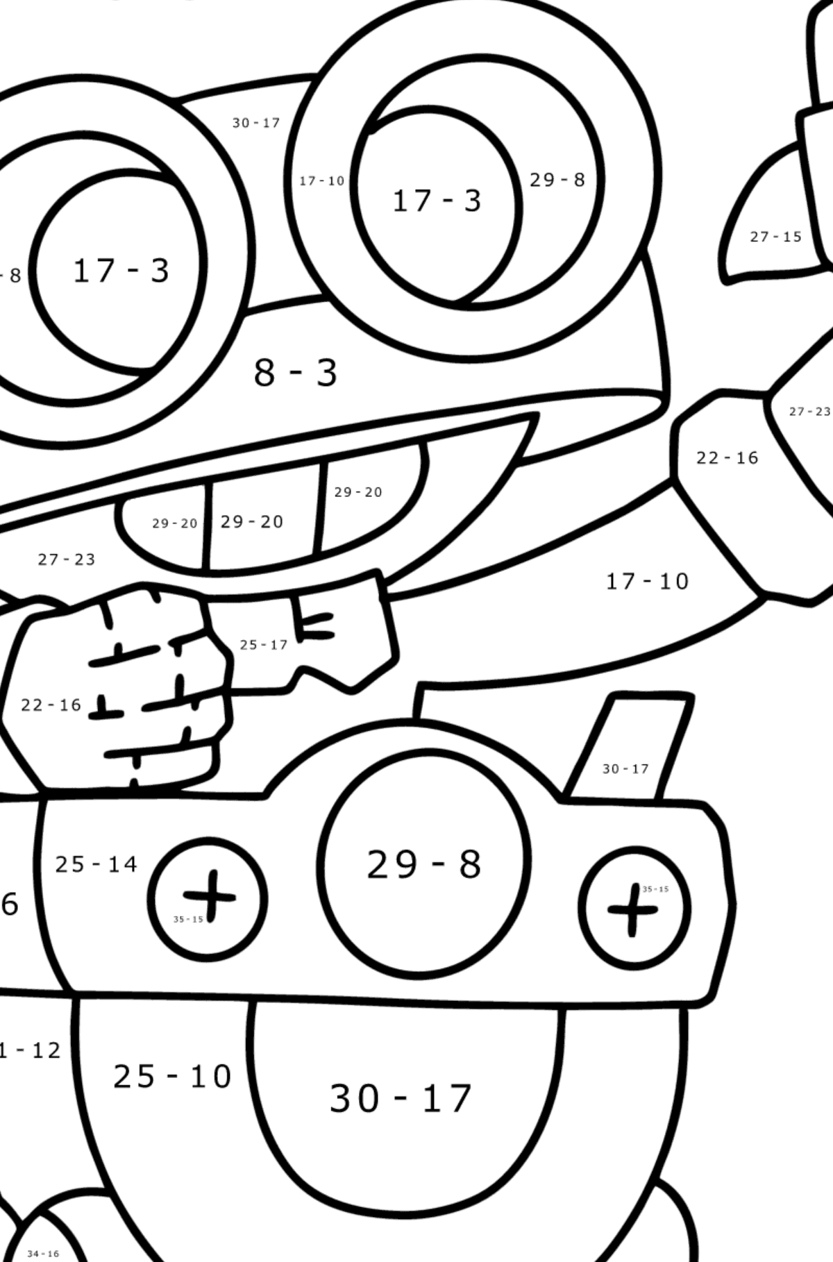 Brawl Stars Carl coloring page - Math Coloring - Subtraction for Kids