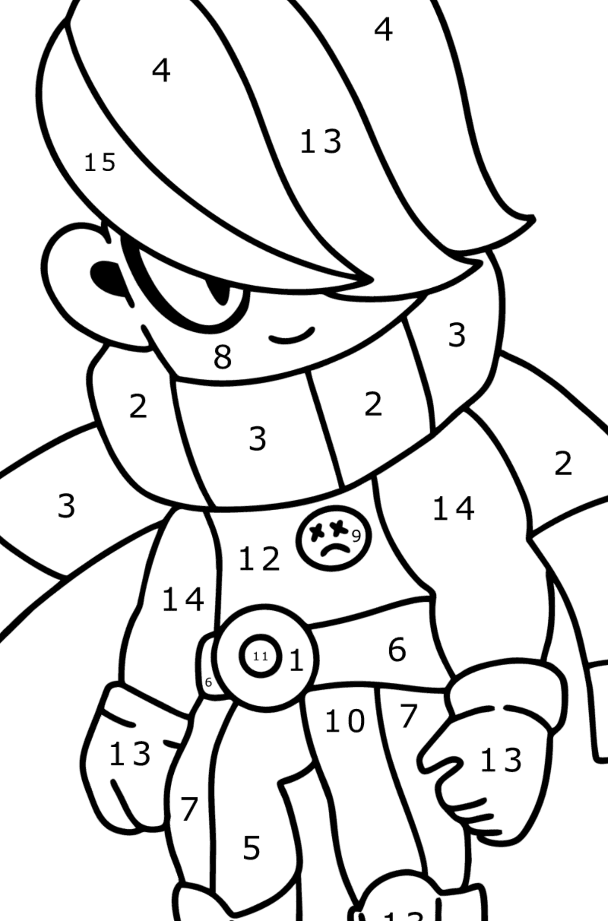 Brawl Stars Edgar coloring page - Coloring by Numbers for Kids