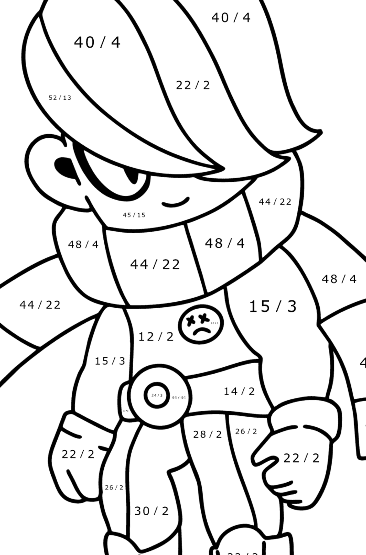 Brawl Stars Edgar coloring page - Math Coloring - Division for Kids
