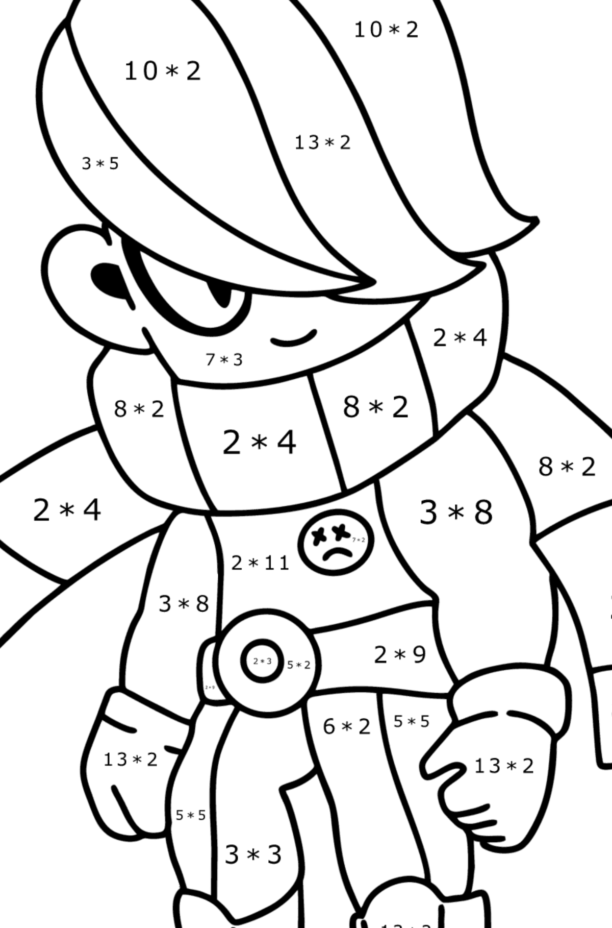 Brawl Stars Edgar coloring page - Math Coloring - Multiplication for Kids