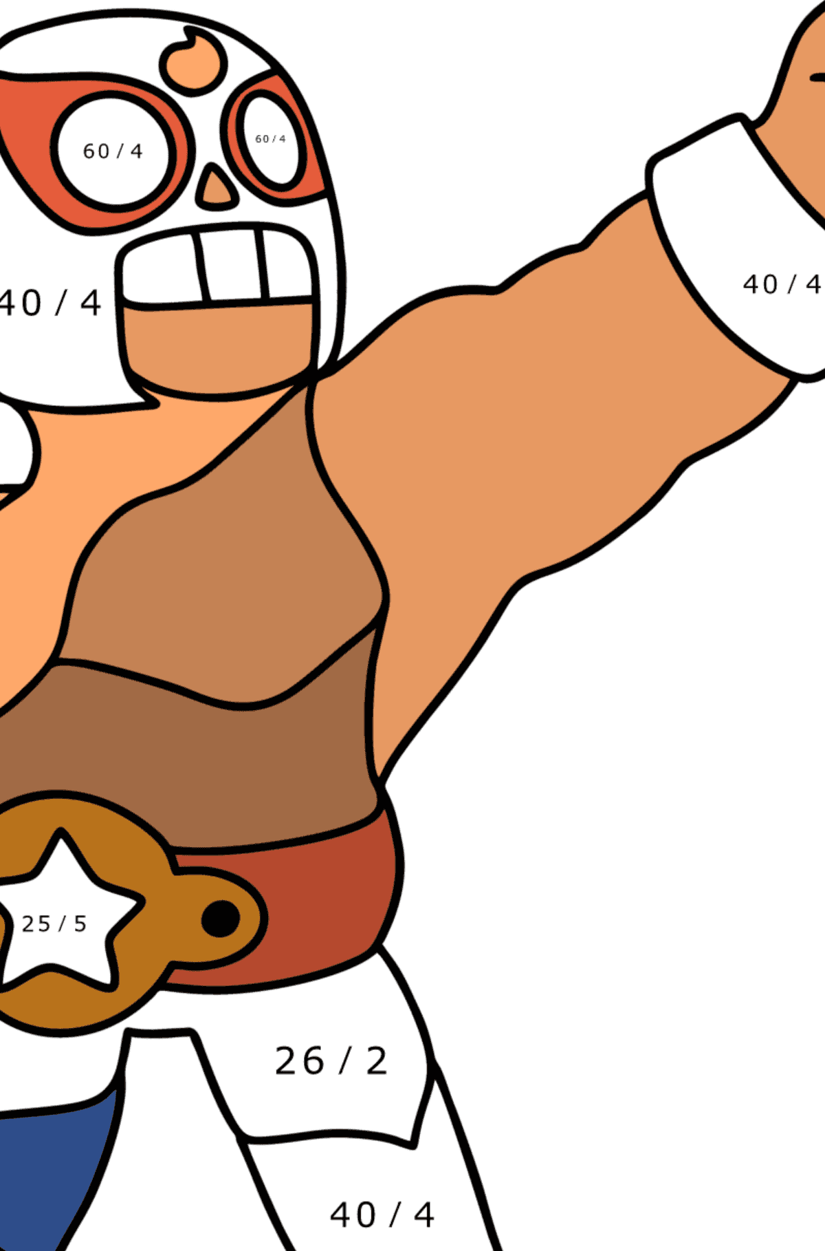 Boyama sayfası El Primo - Matematik Boyama - Bölme çocuklar için