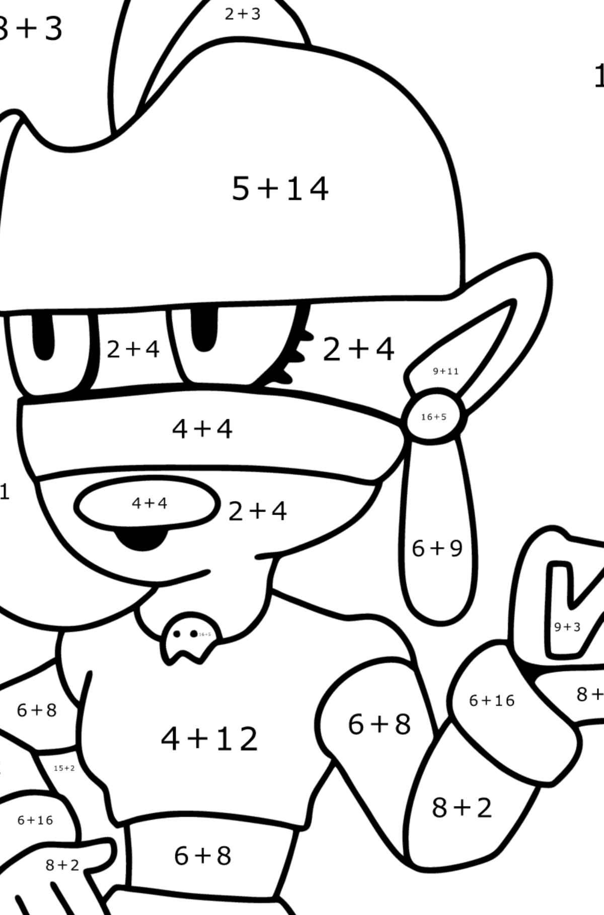 Brawl Stars Emz coloring page - Math Coloring - Addition for Kids
