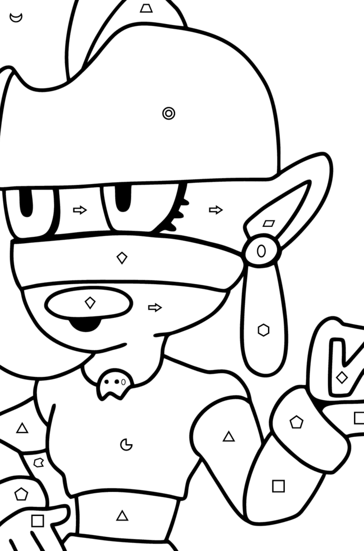 Brawl Stars Emz coloring page - Coloring by Geometric Shapes for Kids