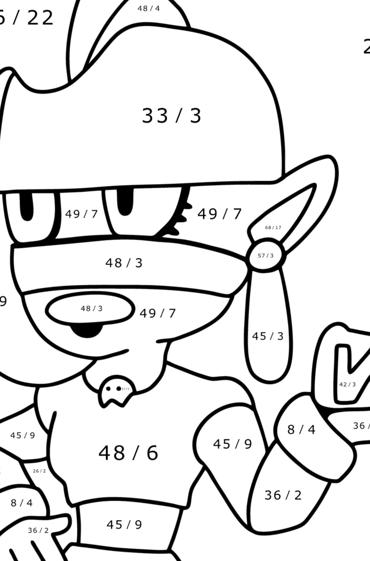 Brawl Stars Emz coloring page - Math Coloring - Division for Kids