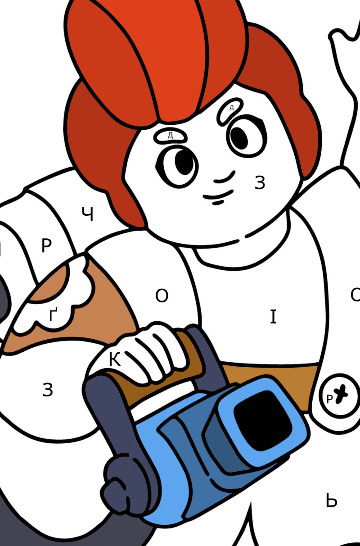 Розмальовка Brawl Stars Pam - Розмальовки за літерами для дітей