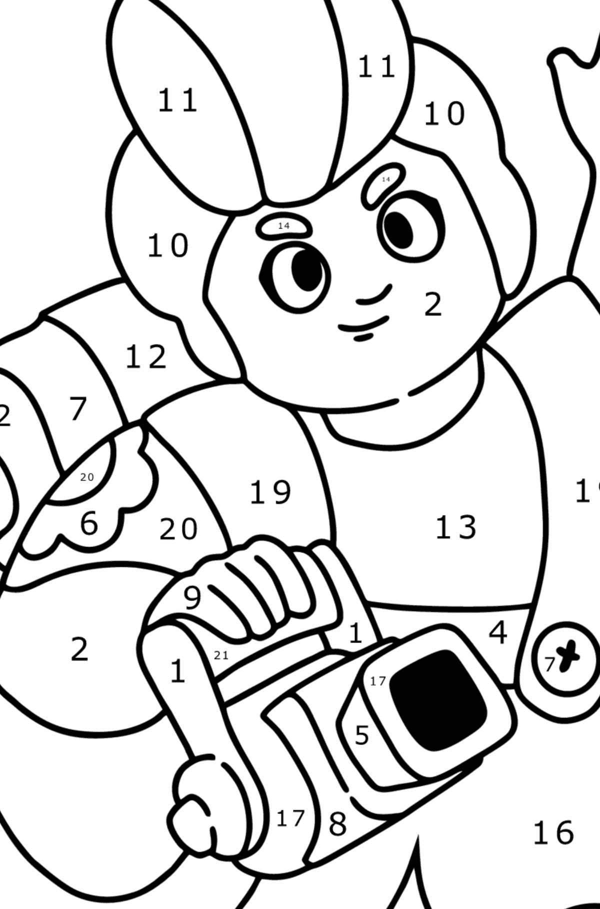 Brawl Stars Pam coloring page - Coloring by Numbers for Kids