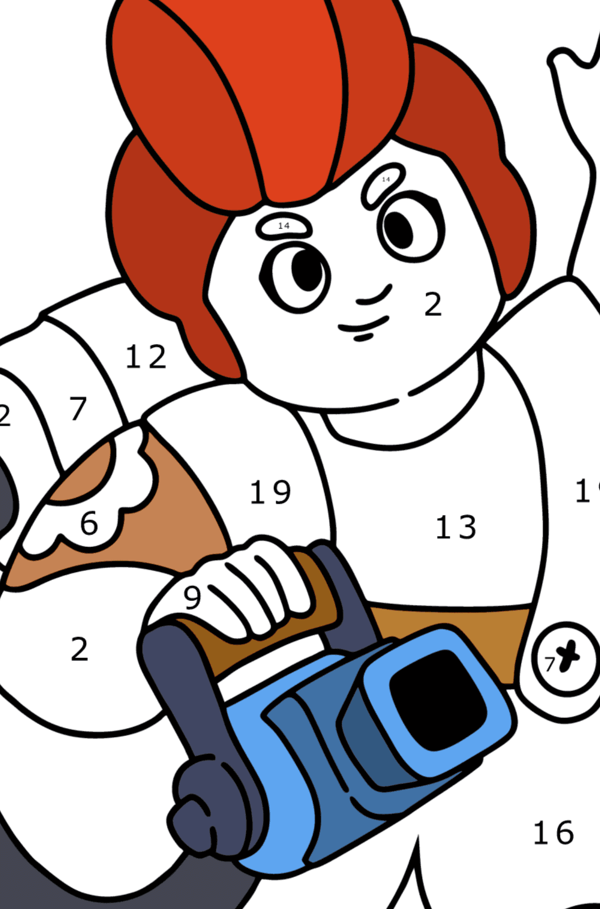 Kolorowanka Pam - Koloruj według numerów dla dzieci