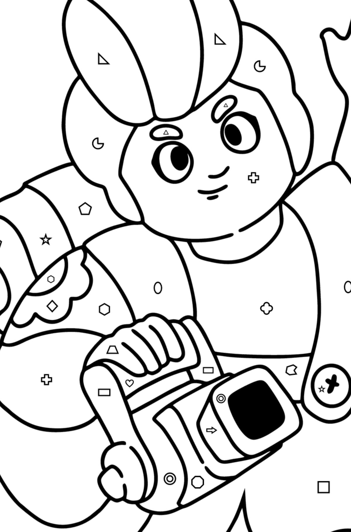 Brawl Stars Pam coloring page - Coloring by Geometric Shapes for Kids