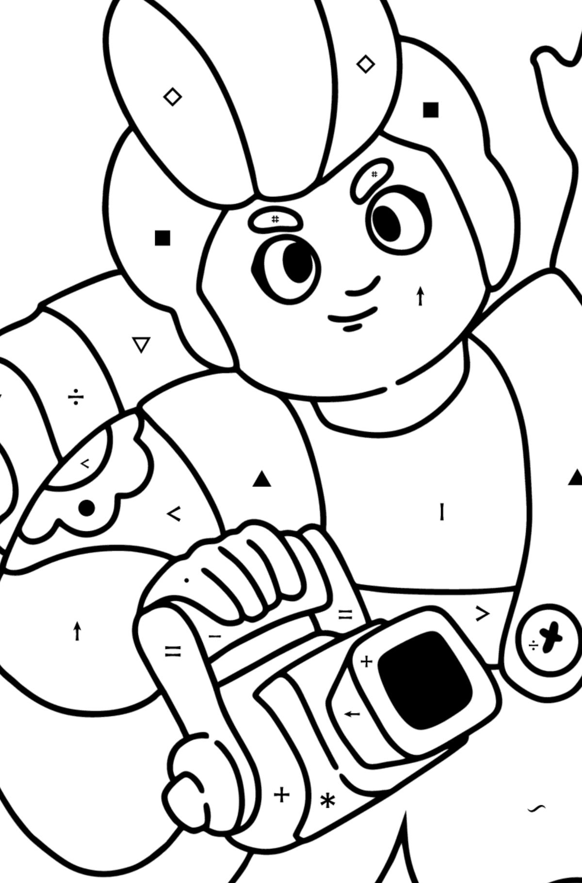 Brawl Stars Pam coloring page - Coloring by Symbols for Kids