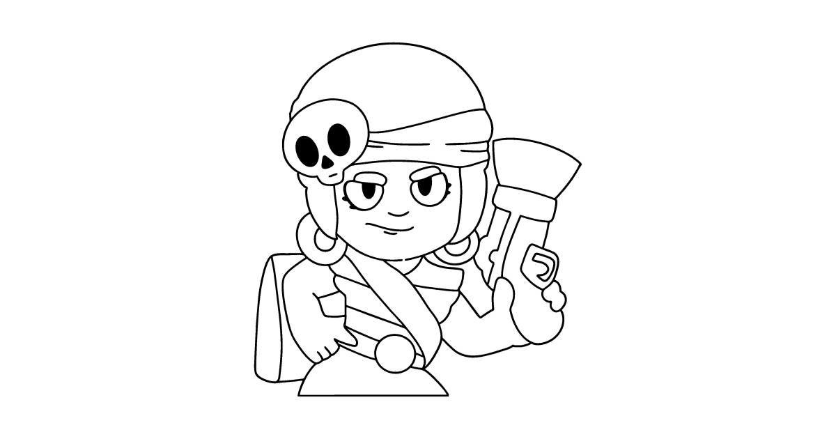 Kleurplaat Penny Brawl Stars | Coloring-for-Kids.com