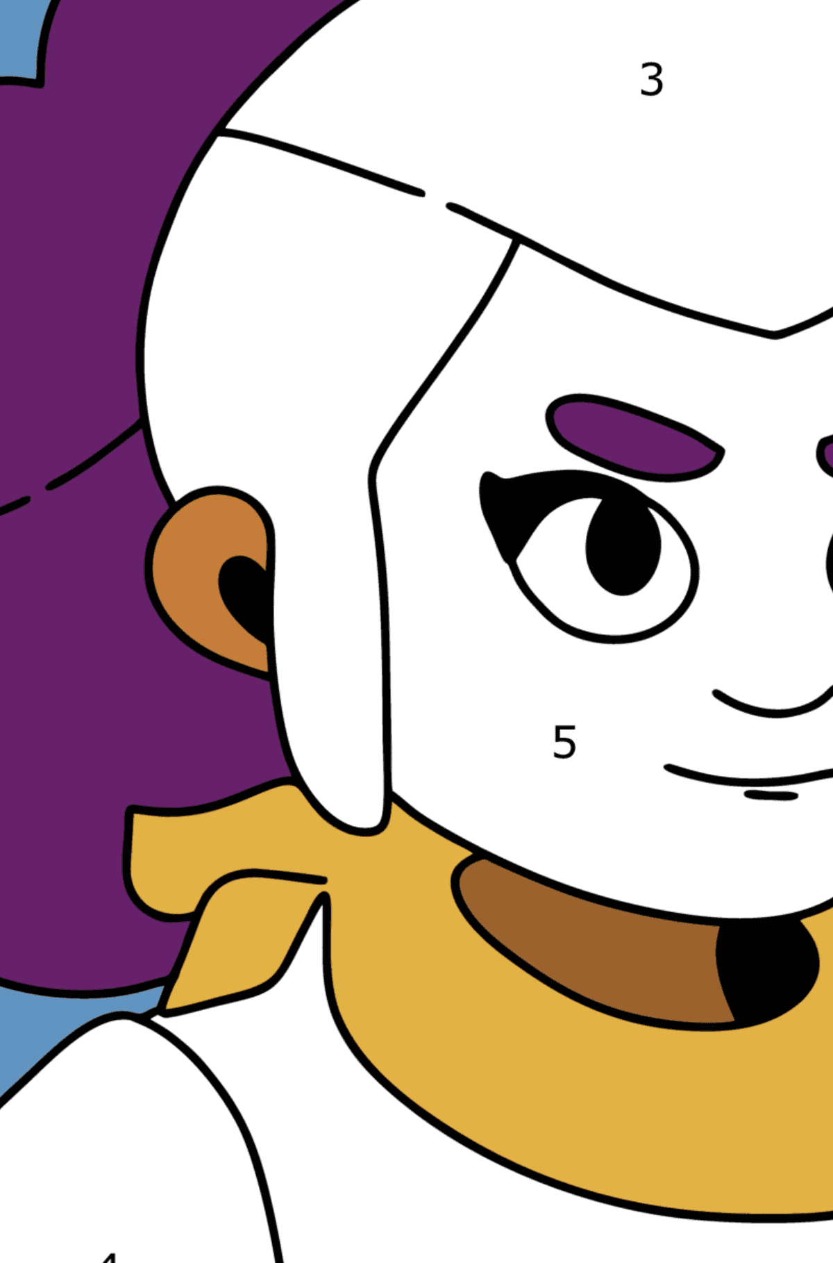 Boyama sayfası Shelly - Sayılarla Boyama çocuklar için