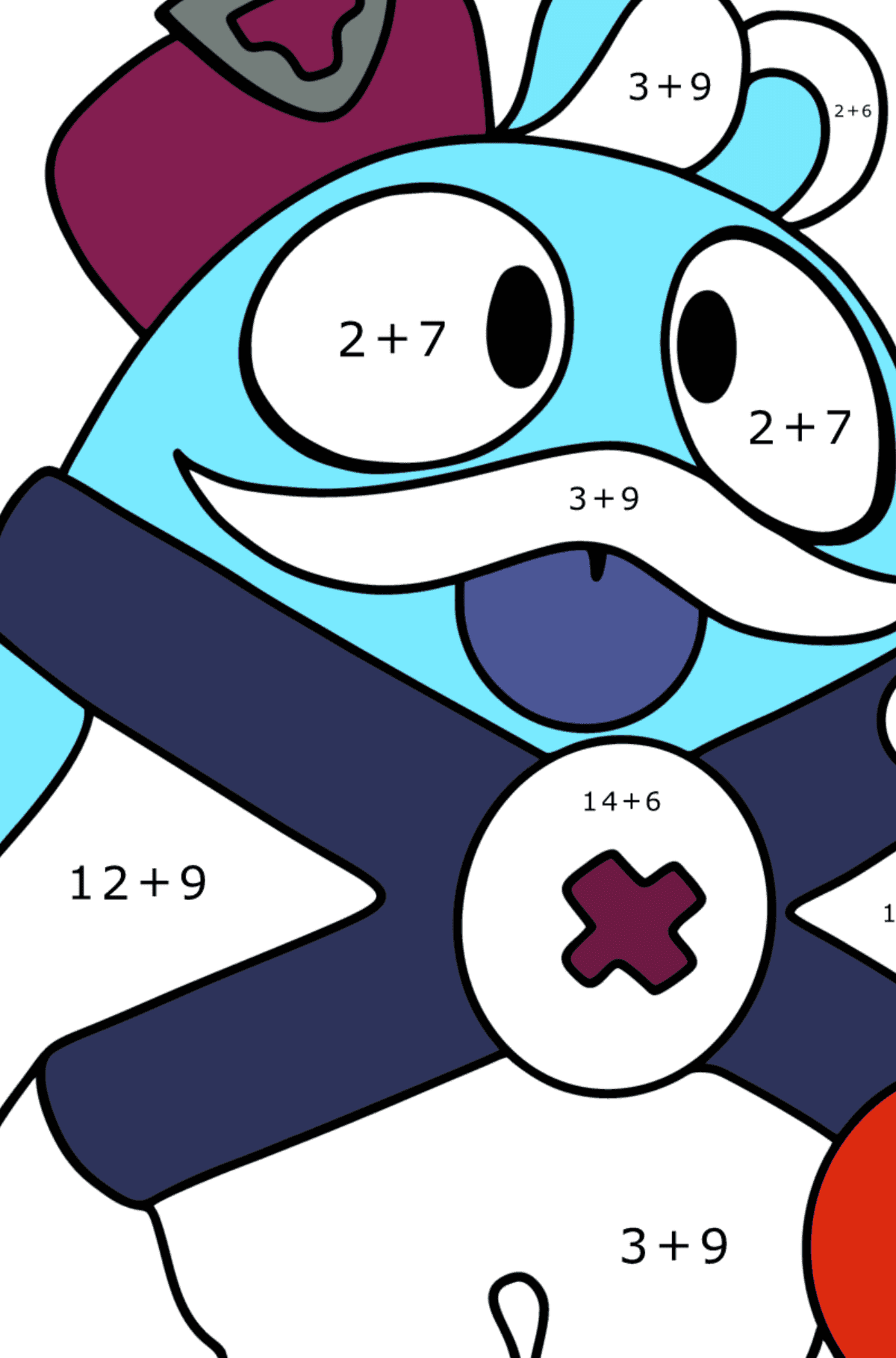 Boyama sayfası Squeak - Matematik Boyama - Toplama çocuklar için