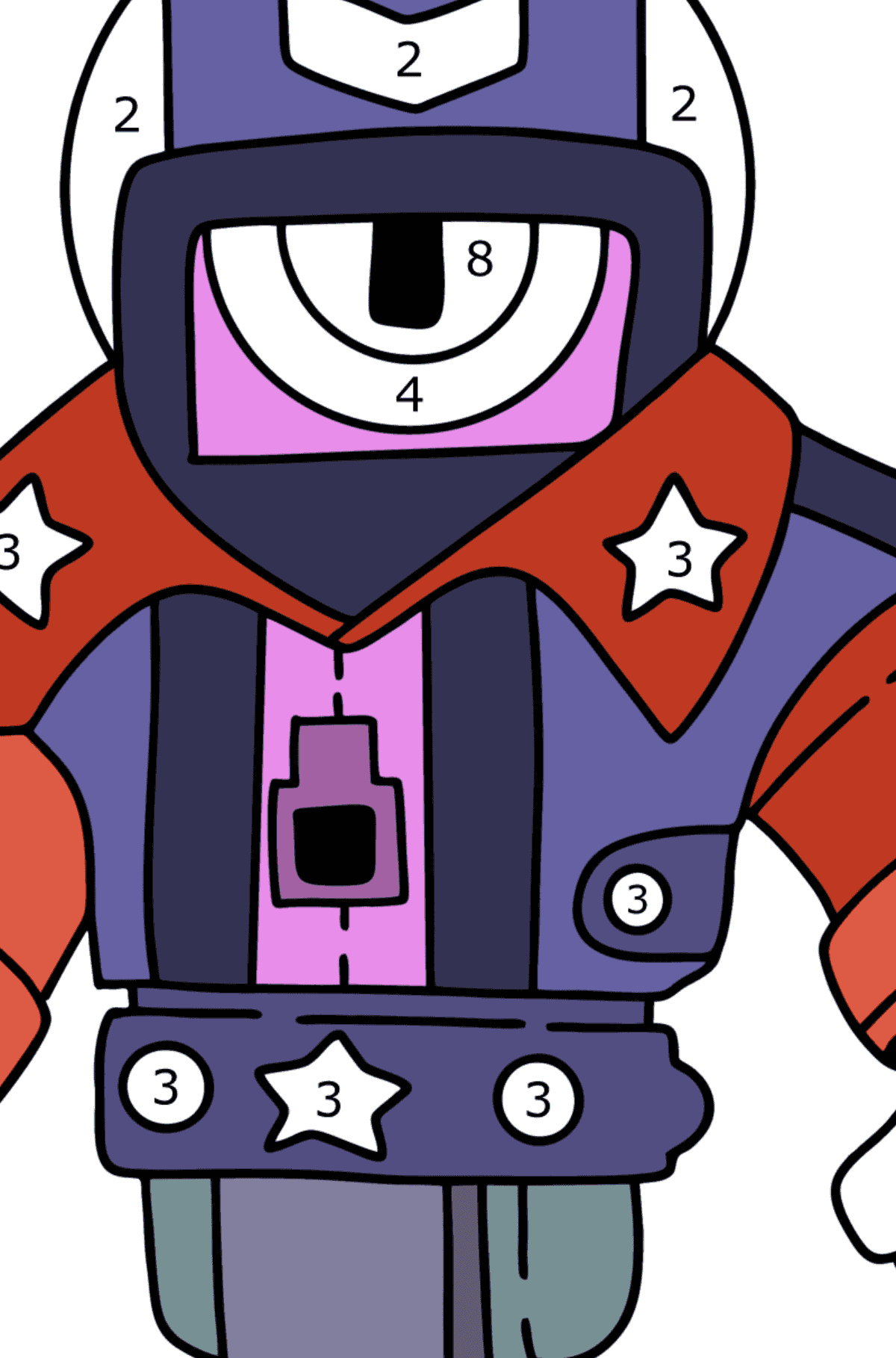 Boyama sayfası Stu - Sayılarla Boyama çocuklar için