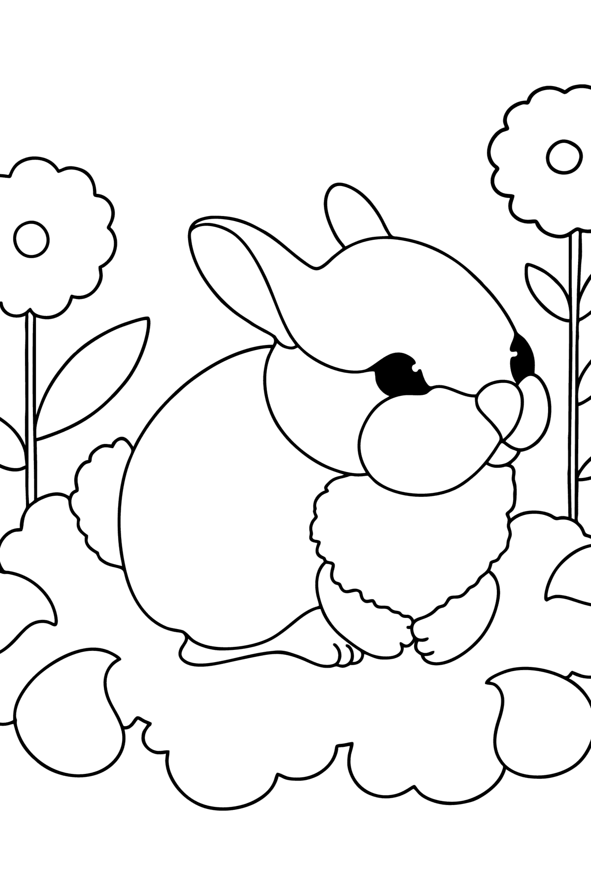 Kleurplaat baby konijn - kleurplaten voor kinderen