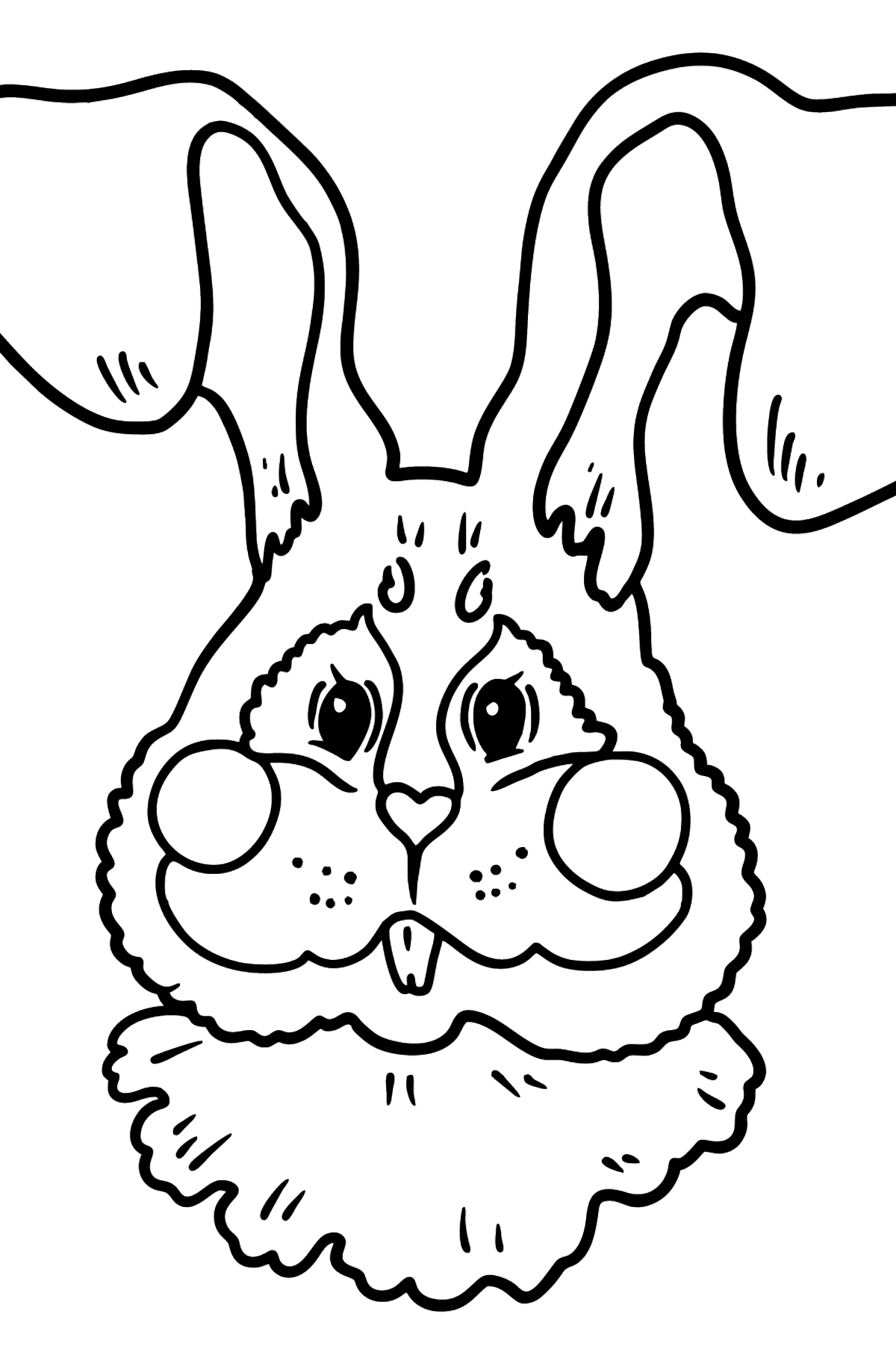 Dibujo de Cara de Conejo para colorear - Dibujos para Colorear para Niños